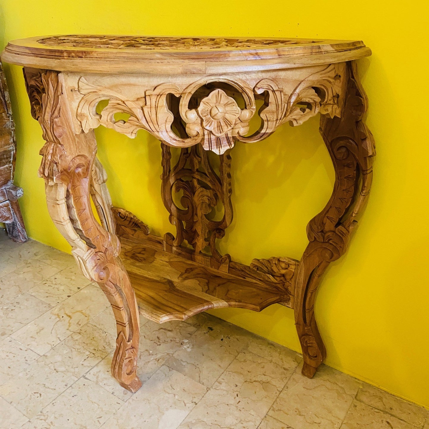 Half Round Carved Entrance Console
