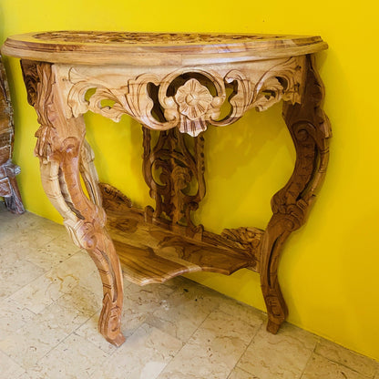 Half Round Carved Entrance Console