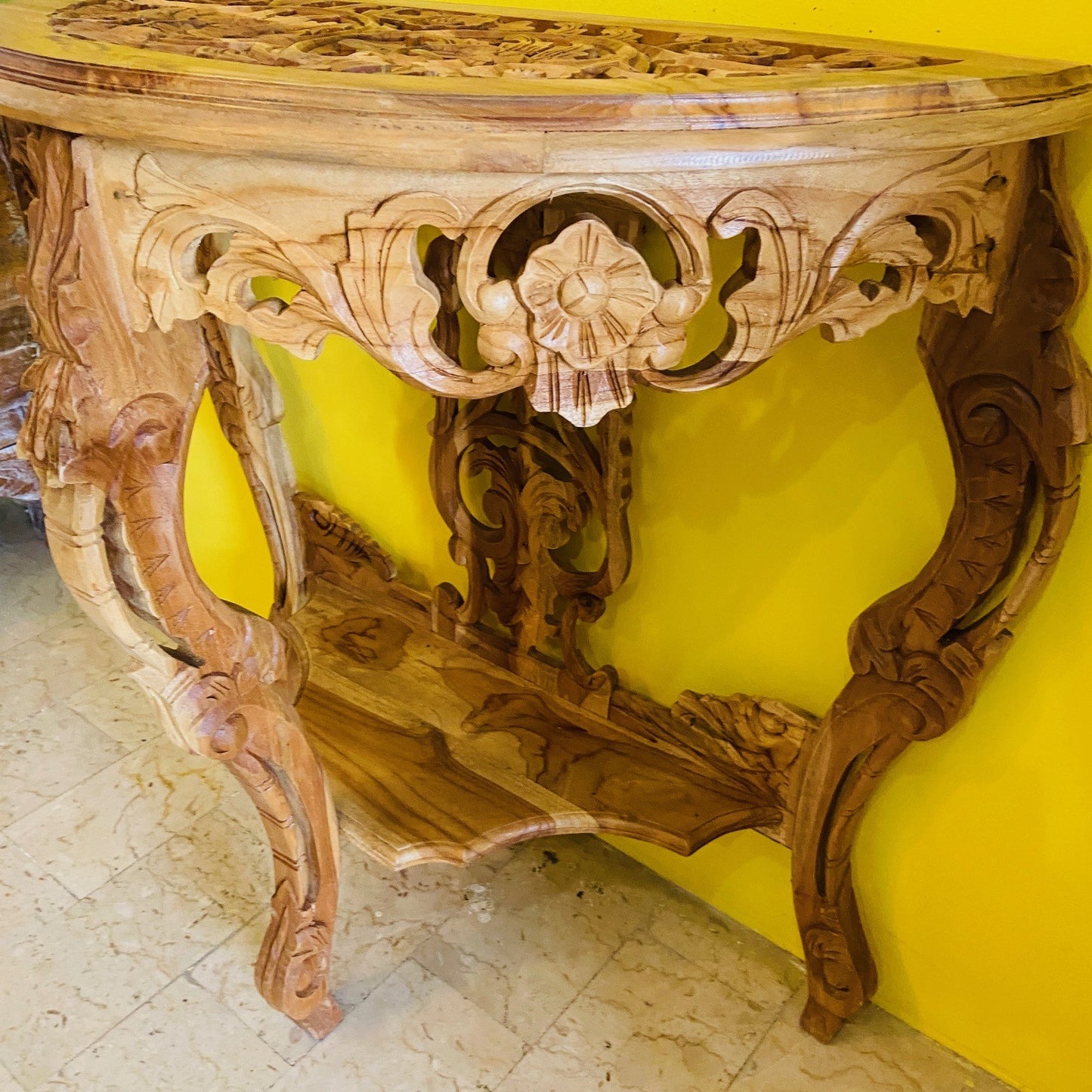 Half Round Carved Entrance Console