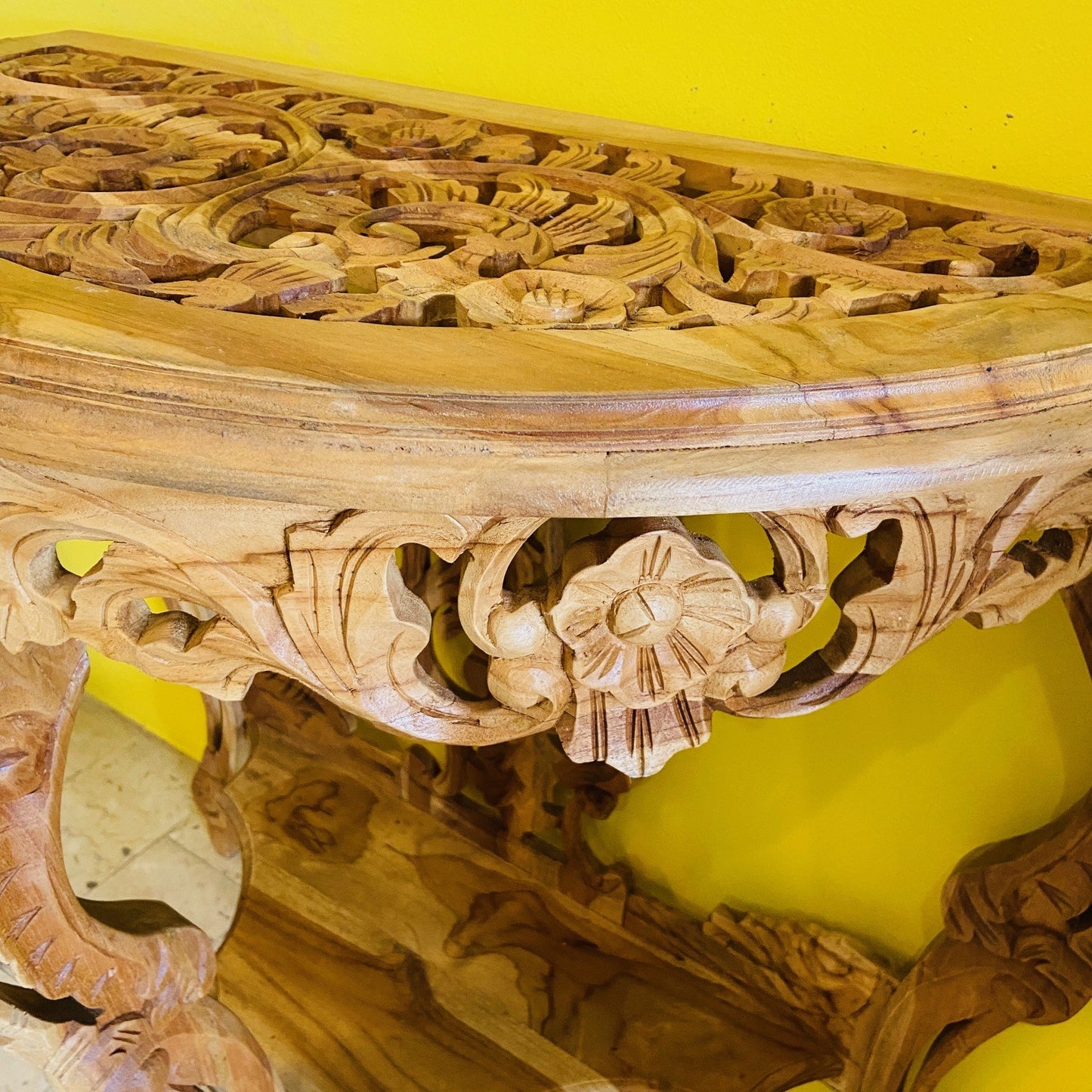 Half Round Carved Entrance Console