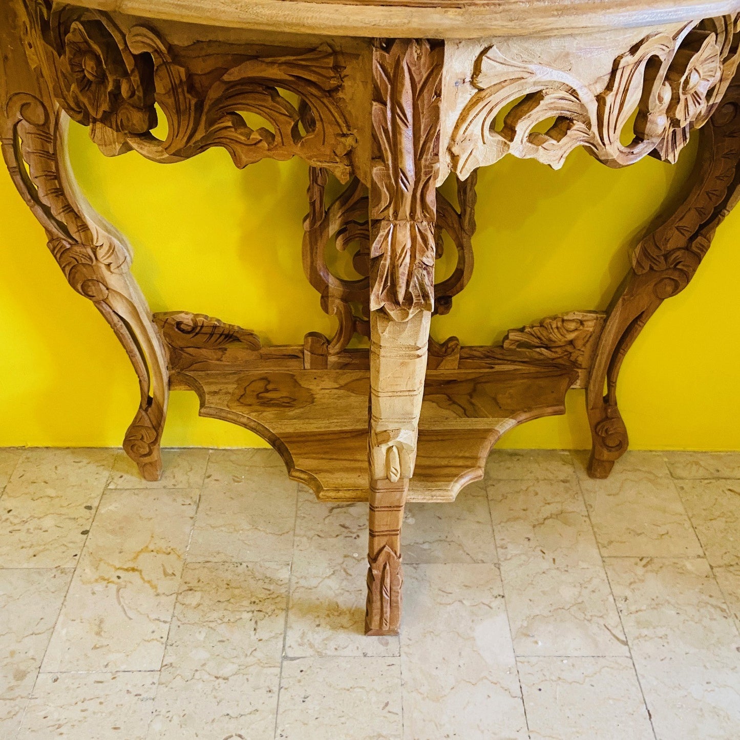 Half Round Carved Entrance Console