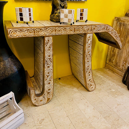 Console ethnique en teck Pigreco TV Meuble d'entrée