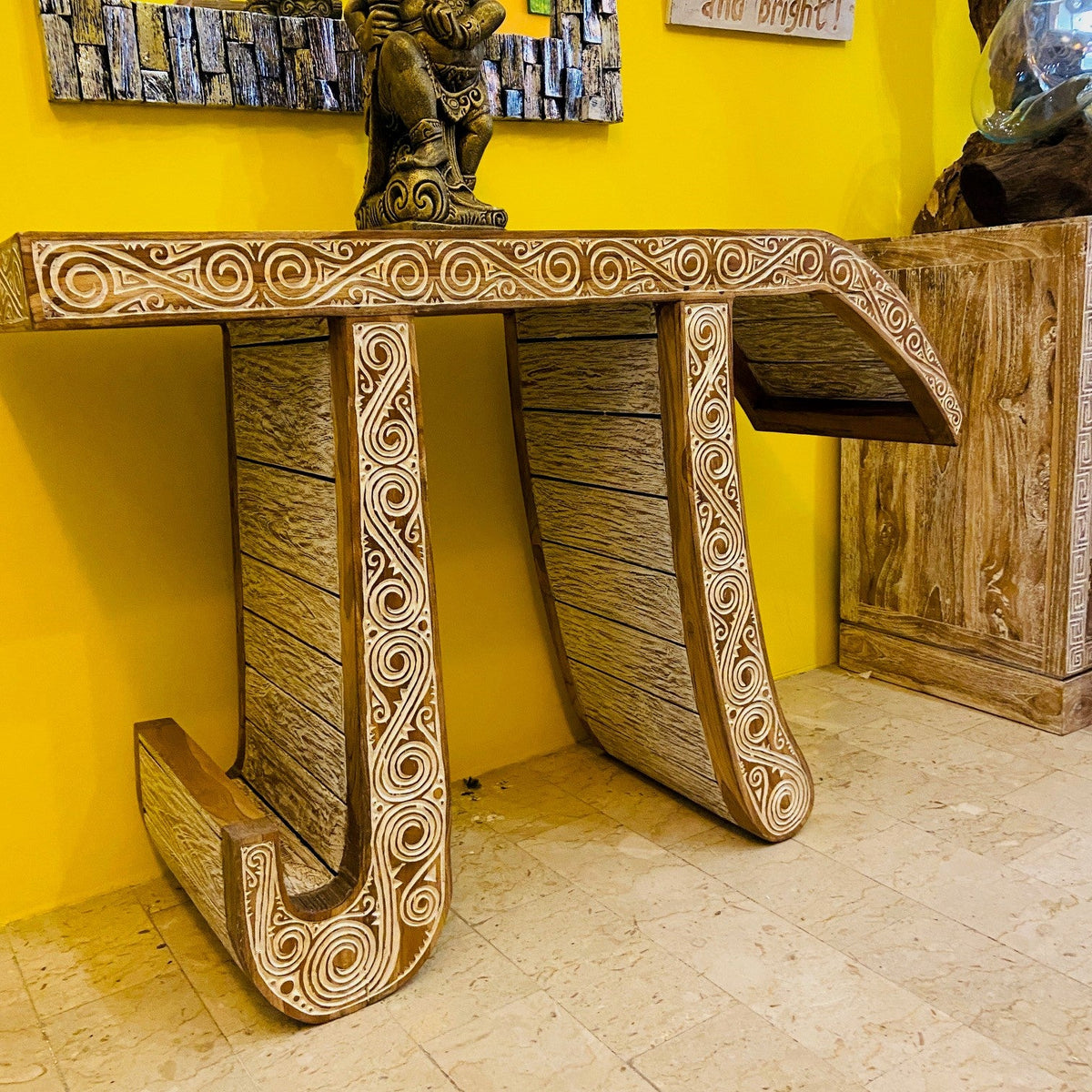 Consolle Etnica in Teak Mobile Ingresso Pigreco - ETNICBAY
