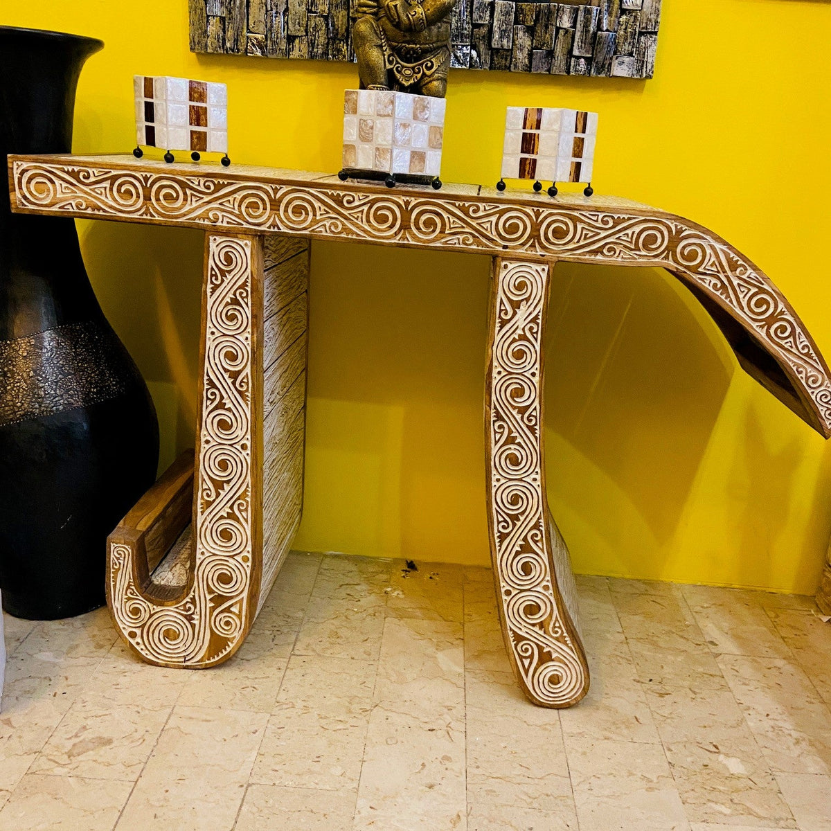 Consolle Etnica in Teak Mobile Ingresso Pigreco - ETNICBAY