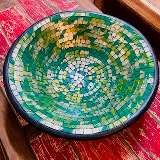 Vassoio CentroTavola Svuota Tasche Mosaico Vetro - ETNICBAY
