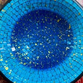 Plateau vide-poches en mosaïque de verre, pièce maîtresse