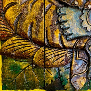Ganesh Quadro Pannello Legno Arredamento Etnico - ETNICBAY