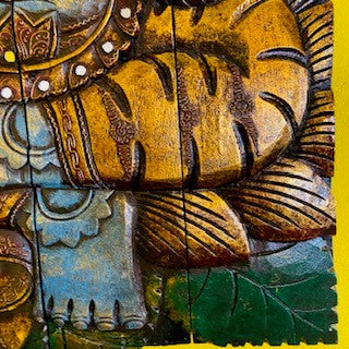 Ganesh Quadro Pannello Legno Arredamento Etnico - ETNICBAY