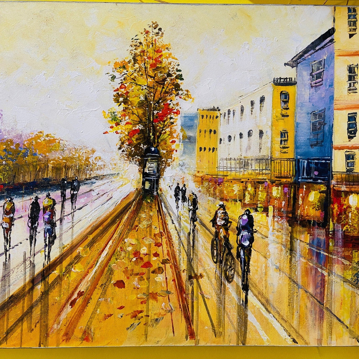 Quadro paesaggio Amsterdam dipinto artigianale - ETNICBAY