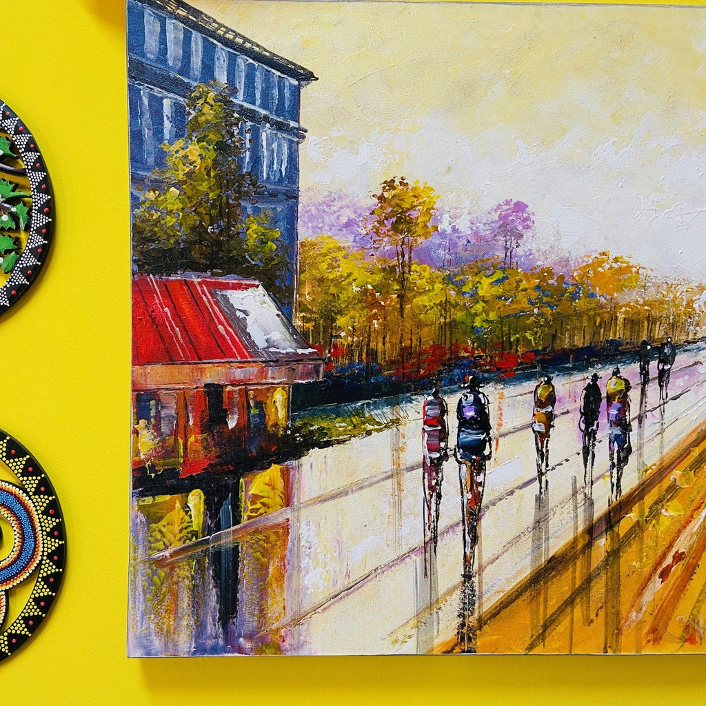 Quadro paesaggio Amsterdam dipinto artigianale - ETNICBAY