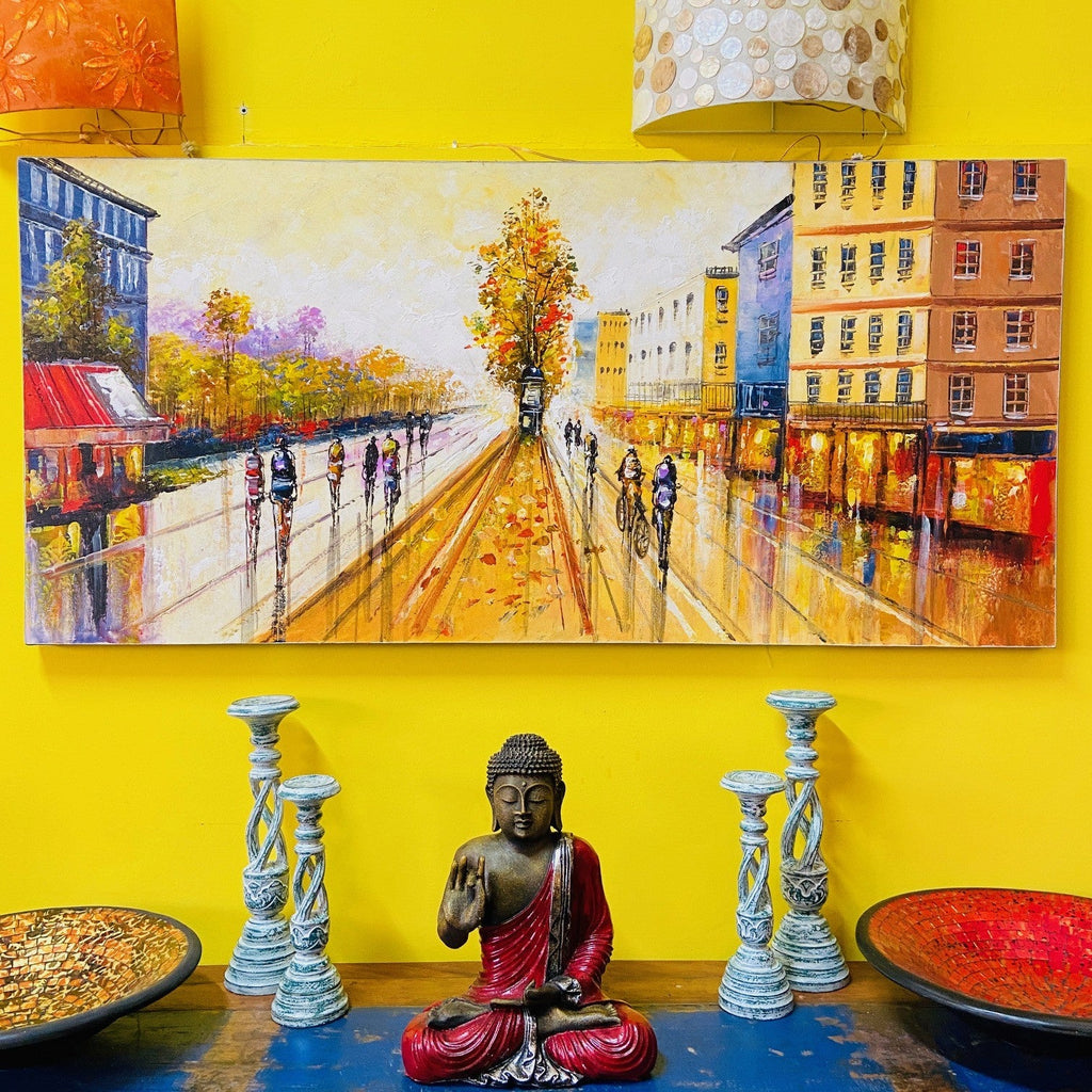 Quadro paesaggio Amsterdam dipinto artigianale - ETNICBAY