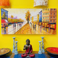 Quadro paesaggio Amsterdam dipinto artigianale - ETNICBAY
