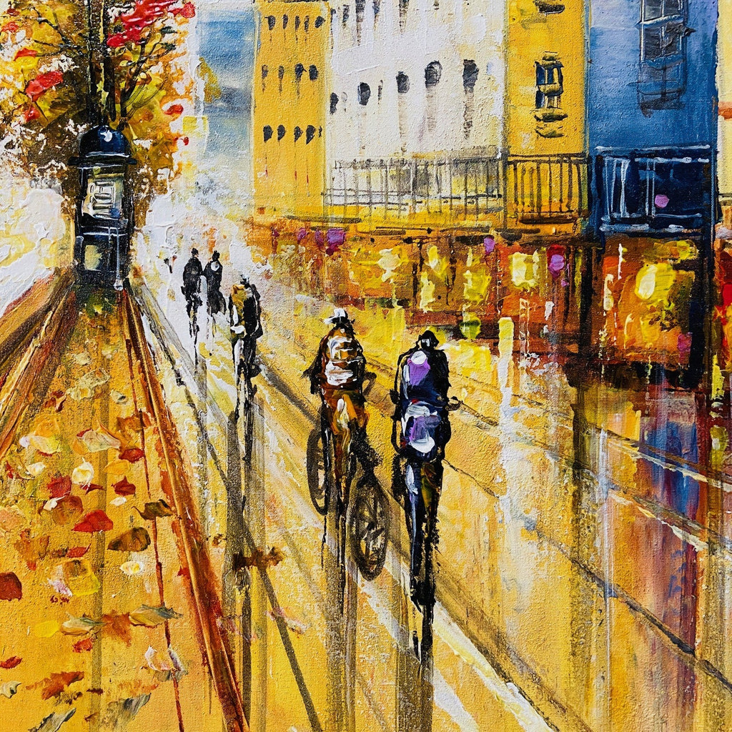 Quadro paesaggio Amsterdam dipinto artigianale - ETNICBAY