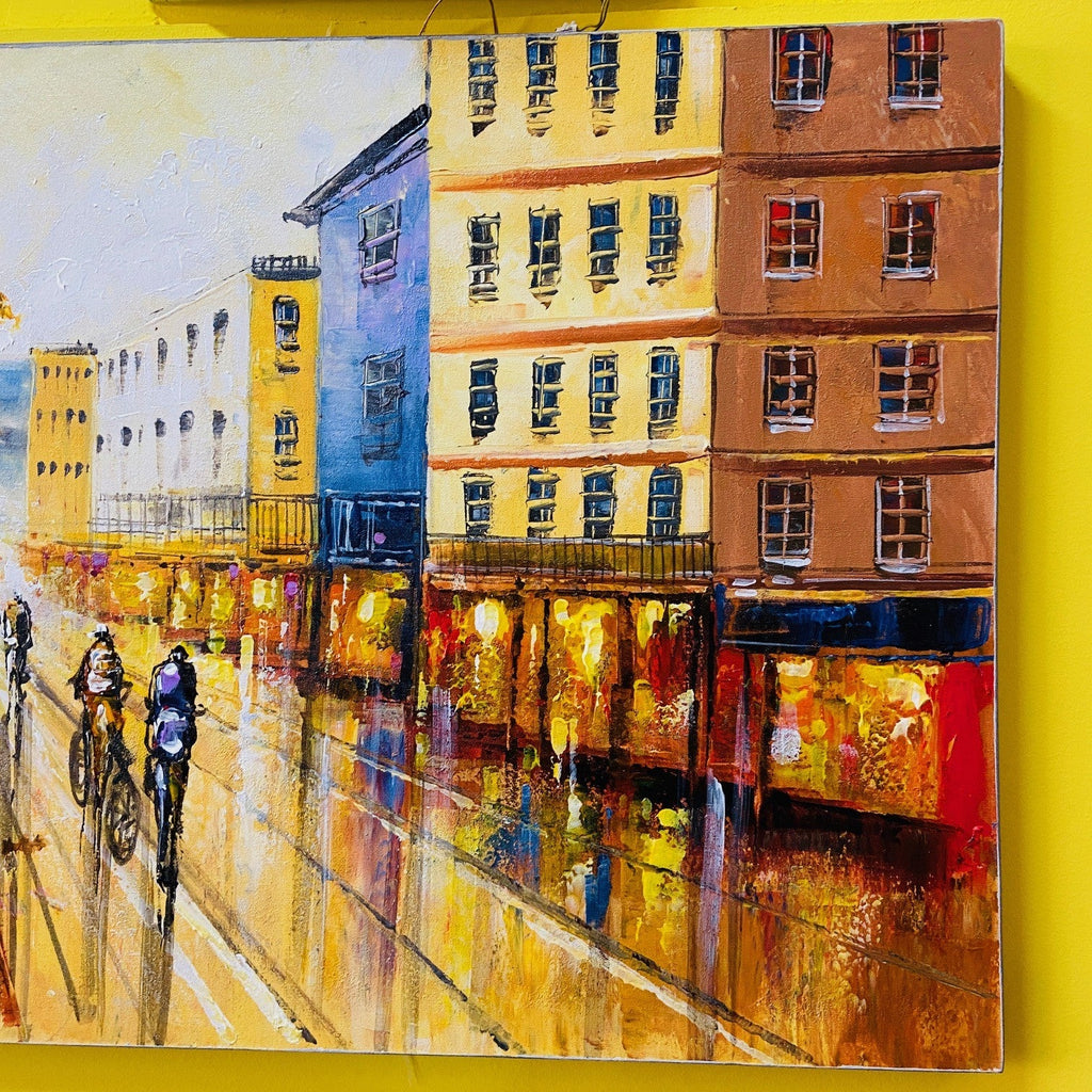 Quadro paesaggio Amsterdam dipinto artigianale - ETNICBAY