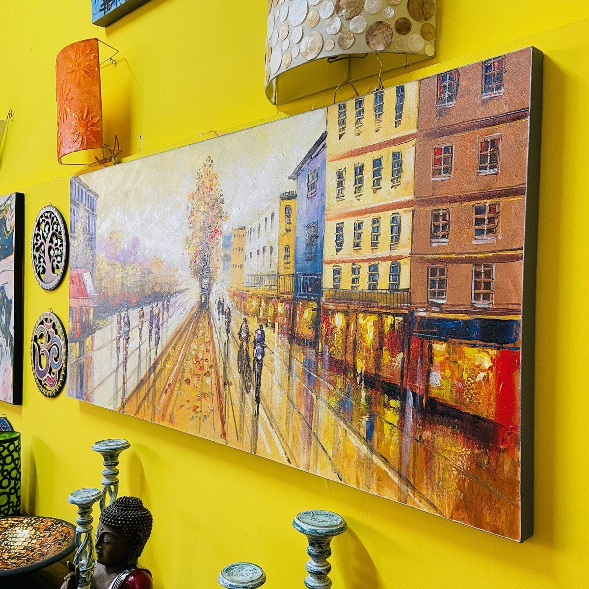 Quadro paesaggio Amsterdam dipinto artigianale - ETNICBAY