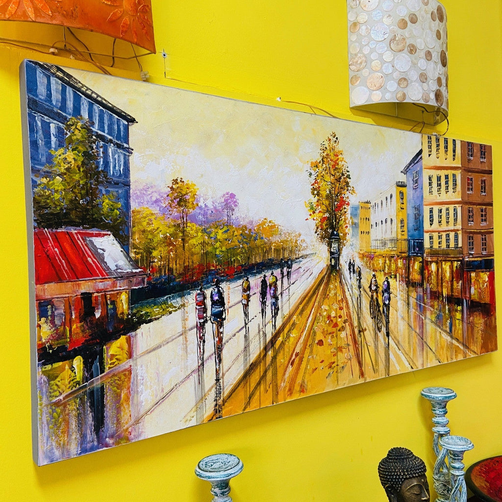 Quadro paesaggio Amsterdam dipinto artigianale - ETNICBAY