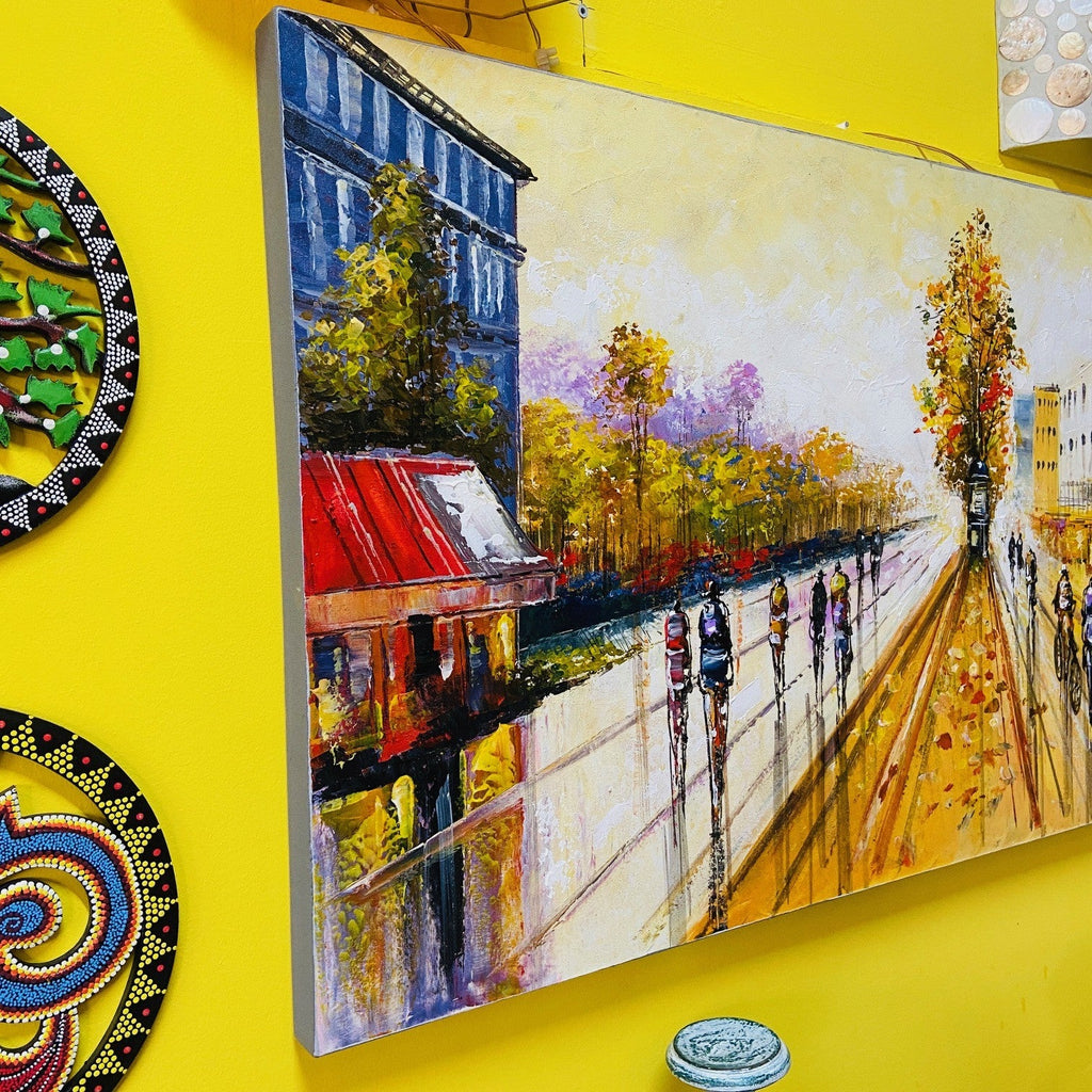 Quadro paesaggio Amsterdam dipinto artigianale - ETNICBAY
