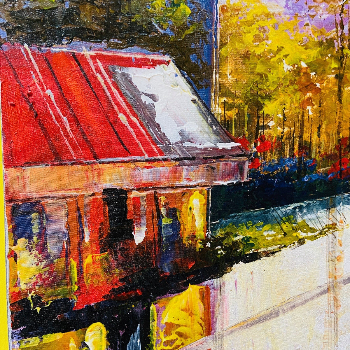 Quadro paesaggio Amsterdam dipinto artigianale - ETNICBAY