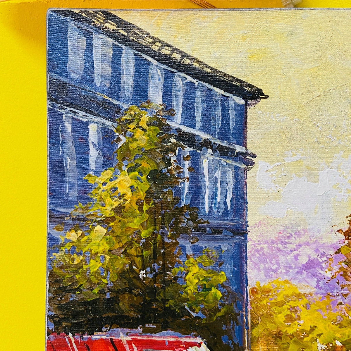 Quadro paesaggio Amsterdam dipinto artigianale - ETNICBAY