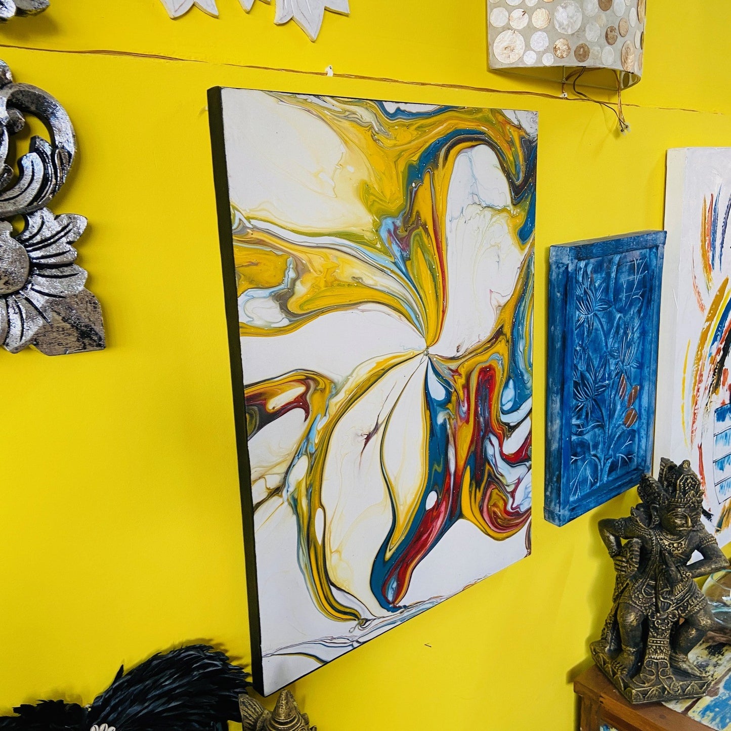 Peinture abstraite sur toile, peinture moderne artisanale