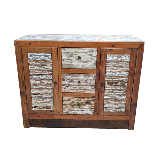 Credenza in legno teak effetto decapato - ETNICBAY