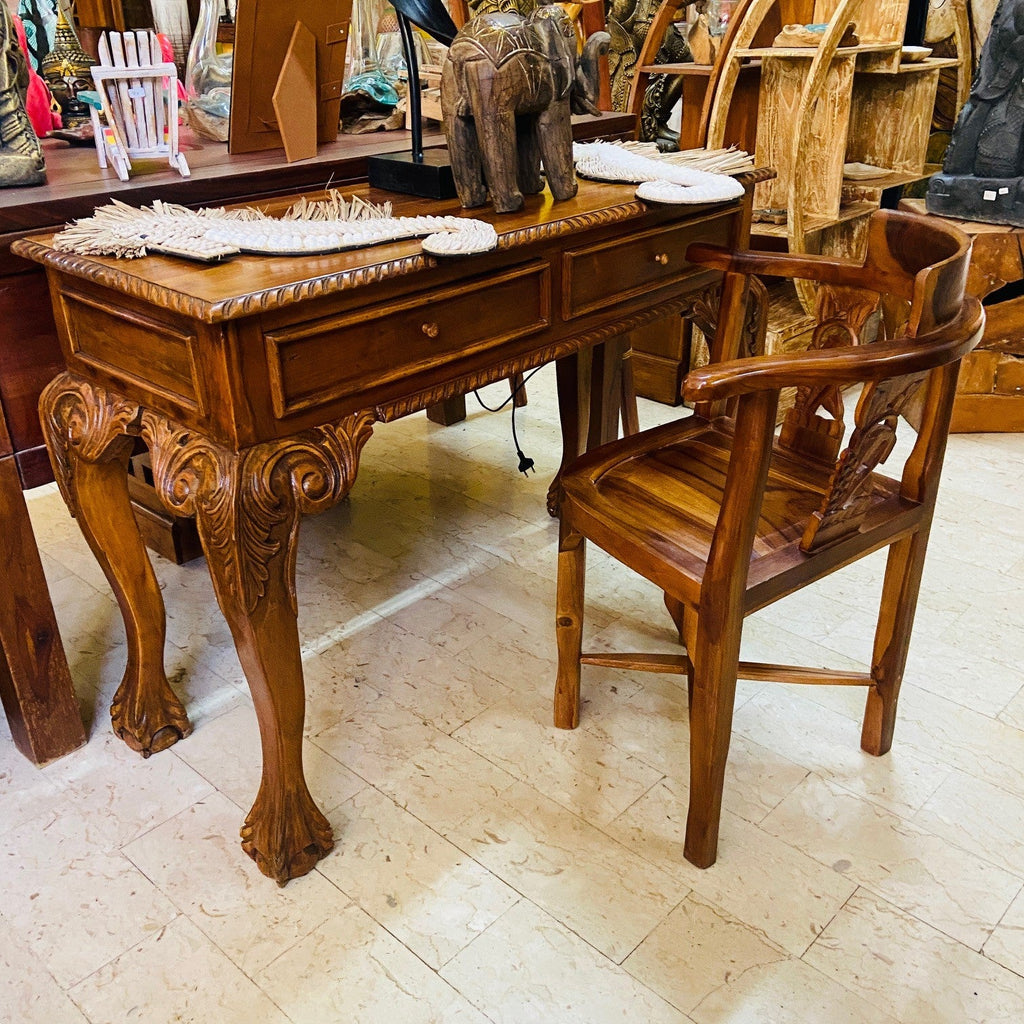 Scrivania e sedia studio vintage stile barocco - ETNICBAY