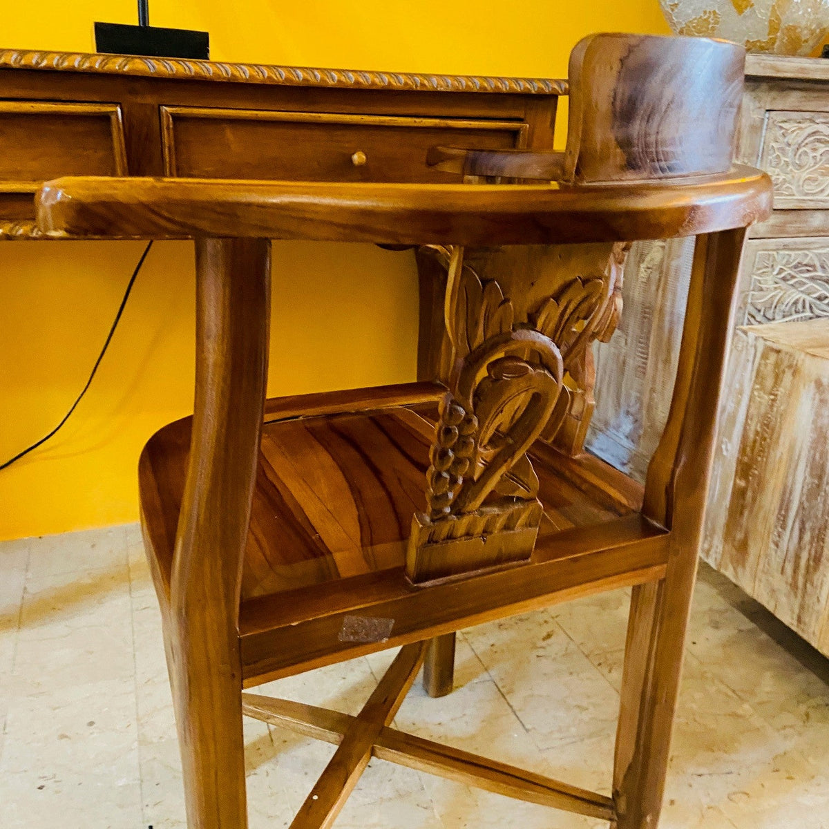 Scrivania e sedia studio vintage stile barocco - ETNICBAY