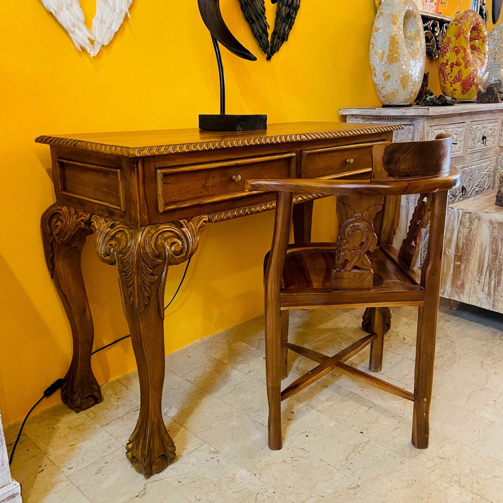 Scrivania e sedia studio vintage stile barocco - ETNICBAY
