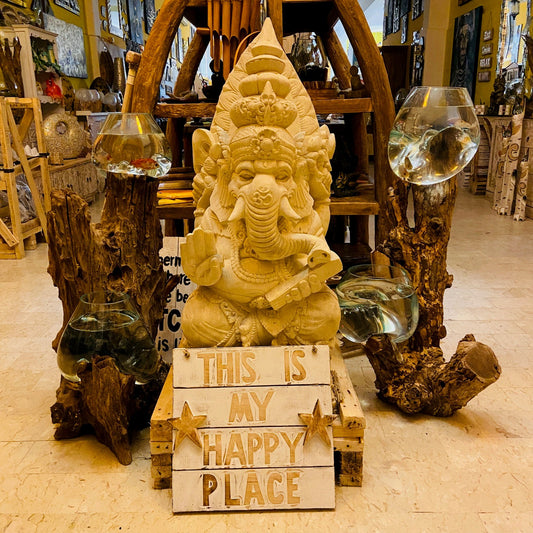 Sculpture de Ganesh Statue en pierre vivante Divinité hindoue