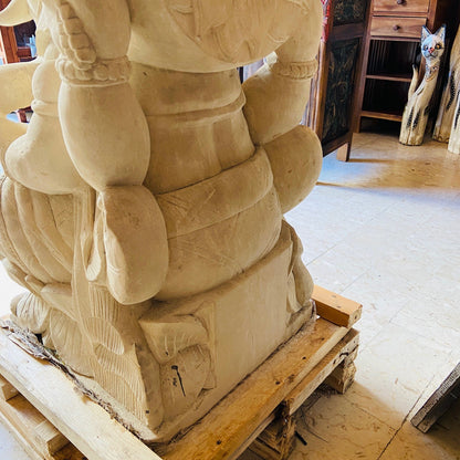 Scultura Ganesh Statua Pietra Viva Divinità Indu