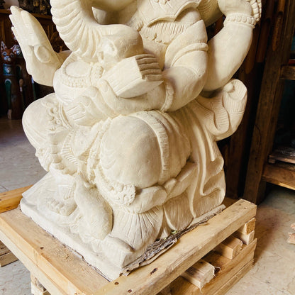 Scultura Ganesh Statua Pietra Viva Divinità Indu