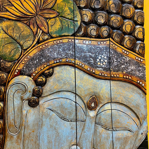 Buddha Separè Etnico Pieghevole Pannello Legno - ETNICBAY