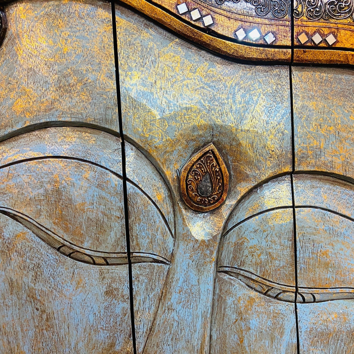 Buddha Separè Etnico Pieghevole Pannello Legno - ETNICBAY