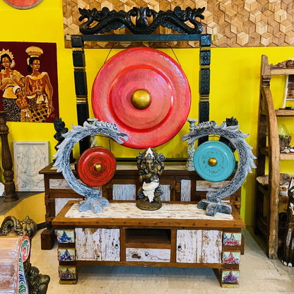 Professional Gong Stand Wood Carvings and Dragons