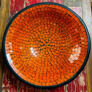 Centre de table en mosaïque de terre cuite, poches vides