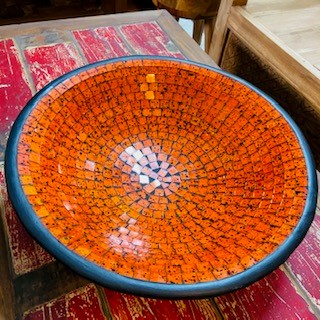 Centre de table en mosaïque de terre cuite, poches vides