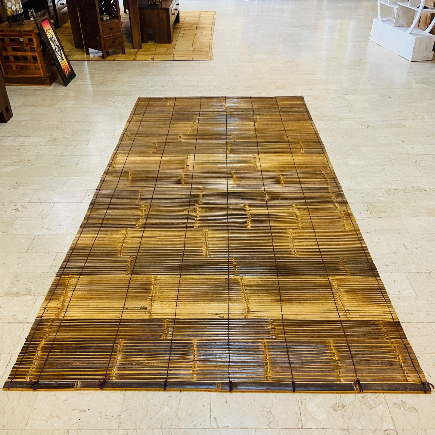Tapis en bambou, décoration ethnique, séparateur de pièce ou rideau