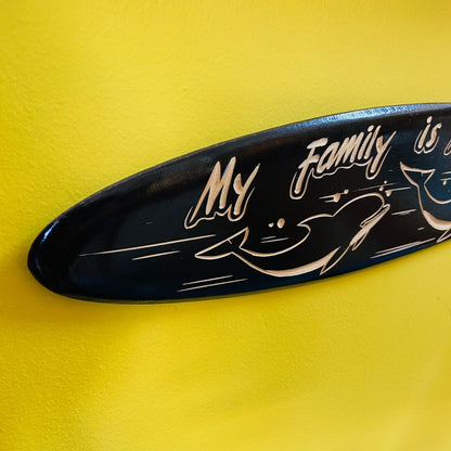 Tavola surf con delfini My Family Is My Life