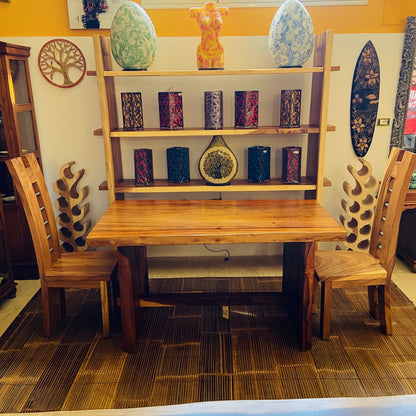 Ethnic table whole slice suar rustic desk