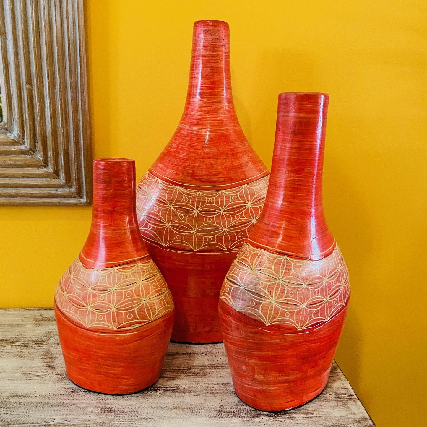 Vasi terracotta porta fiori centro tavola etnico