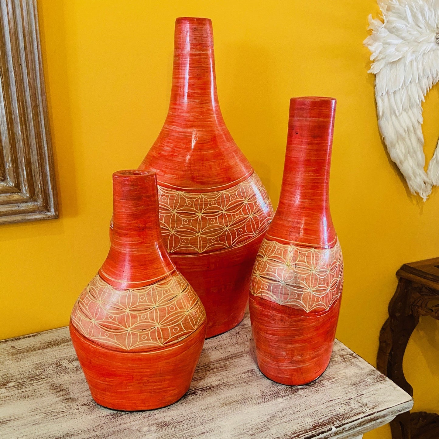 Vasi terracotta porta fiori centro tavola etnico