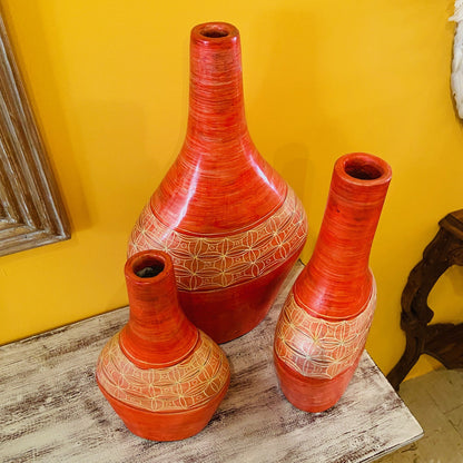 Vasi terracotta porta fiori centro tavola etnico