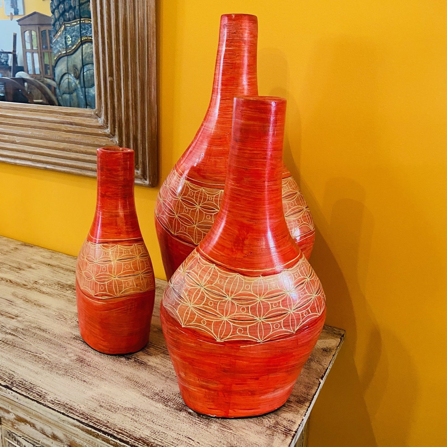 Vasi terracotta porta fiori centro tavola etnico