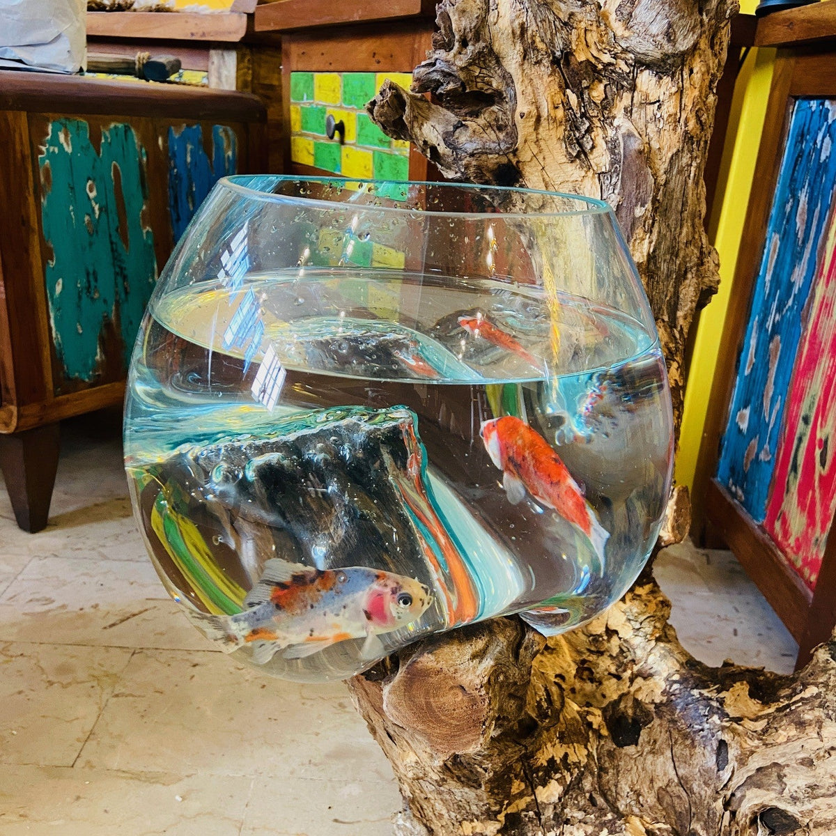 Vaso Etnico Vetro Soffiato Radice di Mangrovia - ETNICBAY