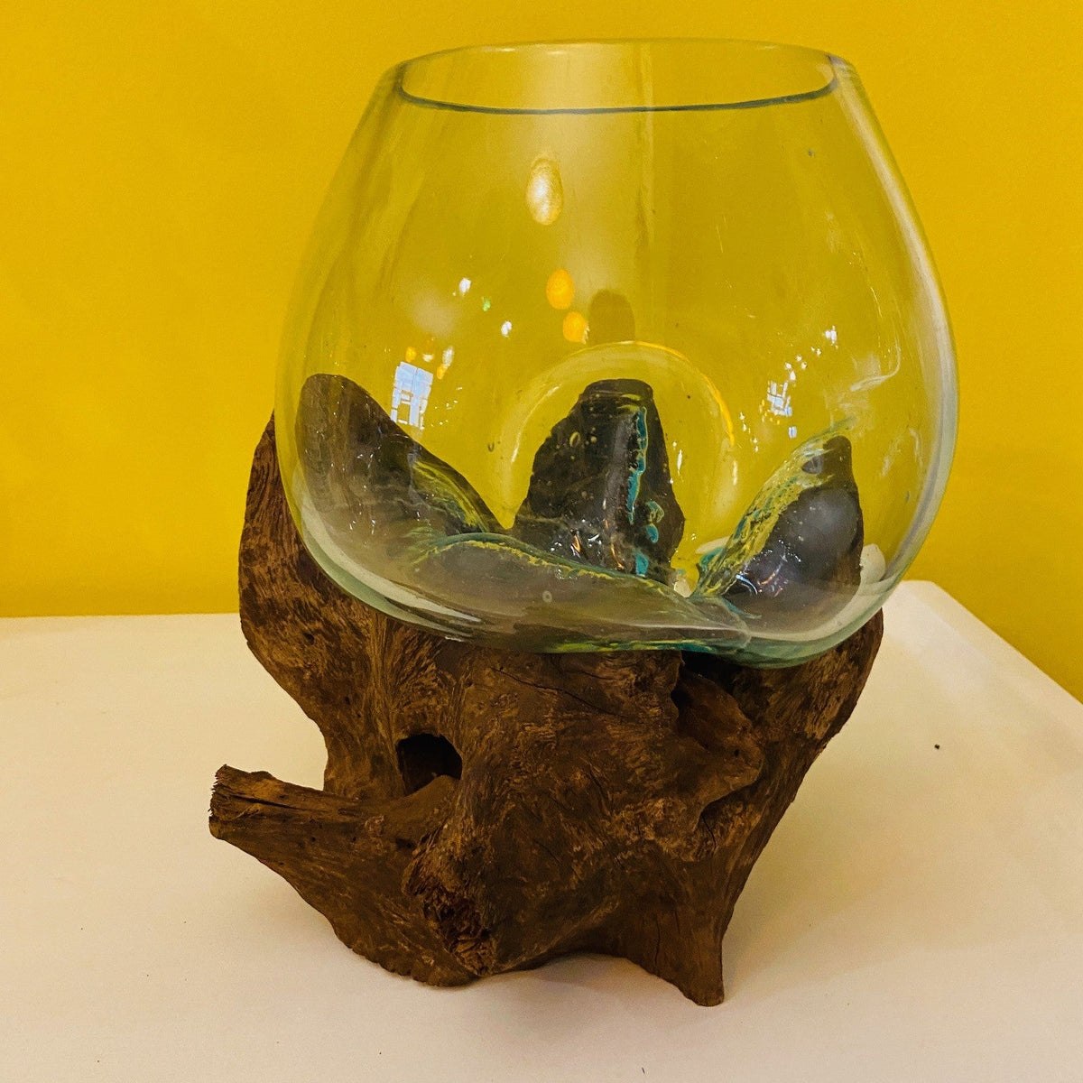 Vaso Etnico Orchidee Vetro Radice di Mangrovia - ETNICBAY