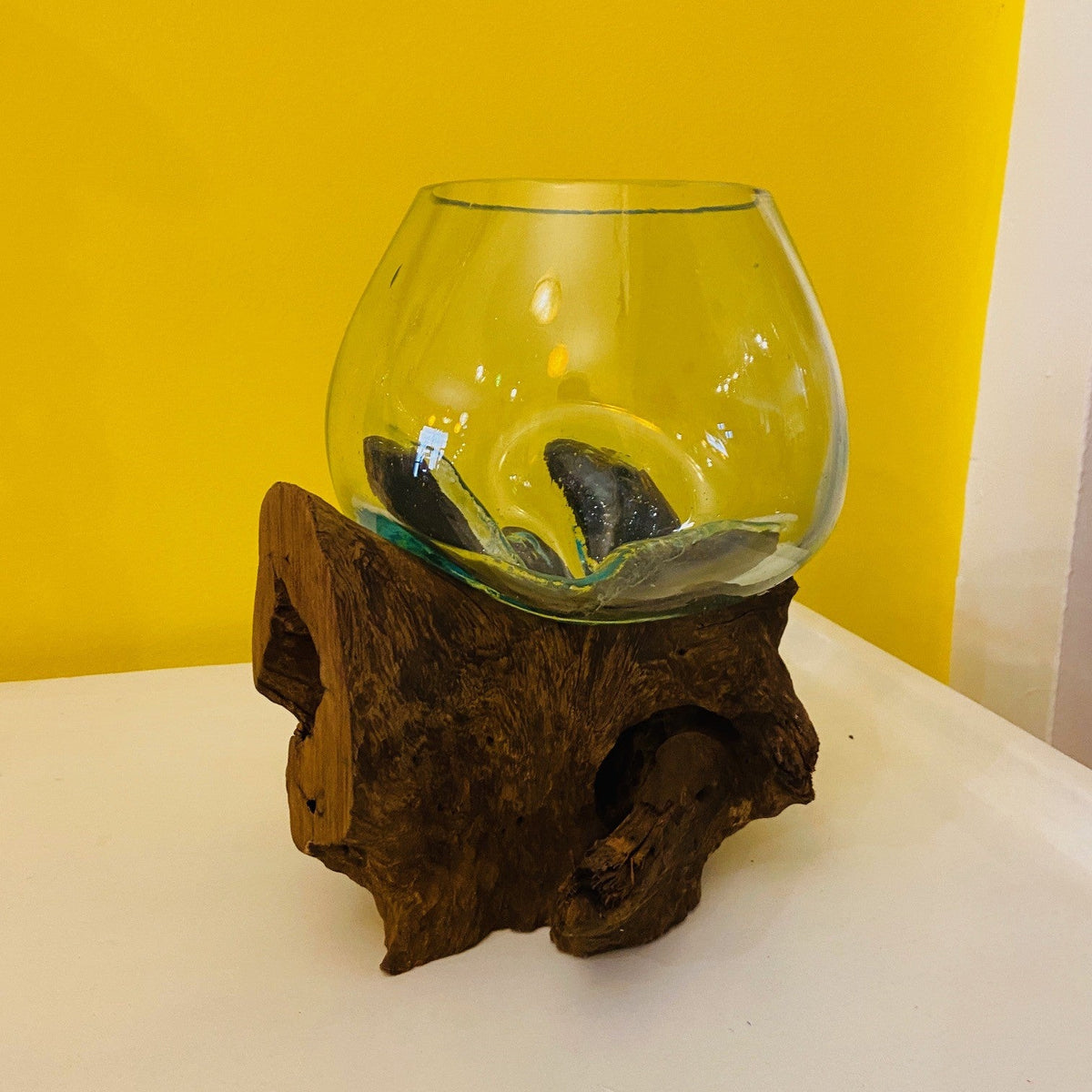 Vaso Etnico Orchidee Vetro Radice di Mangrovia - ETNICBAY