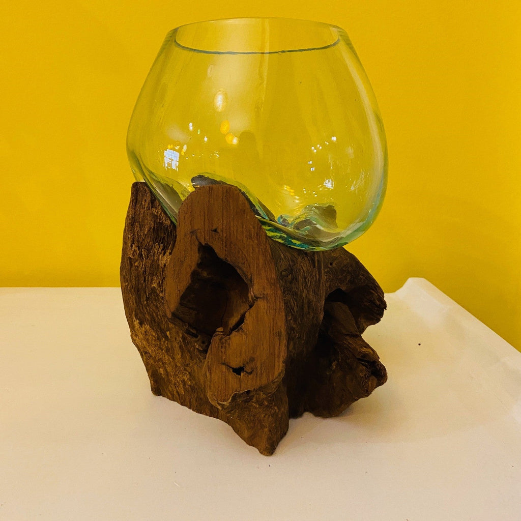 Vaso Etnico Orchidee Vetro Radice di Mangrovia - ETNICBAY
