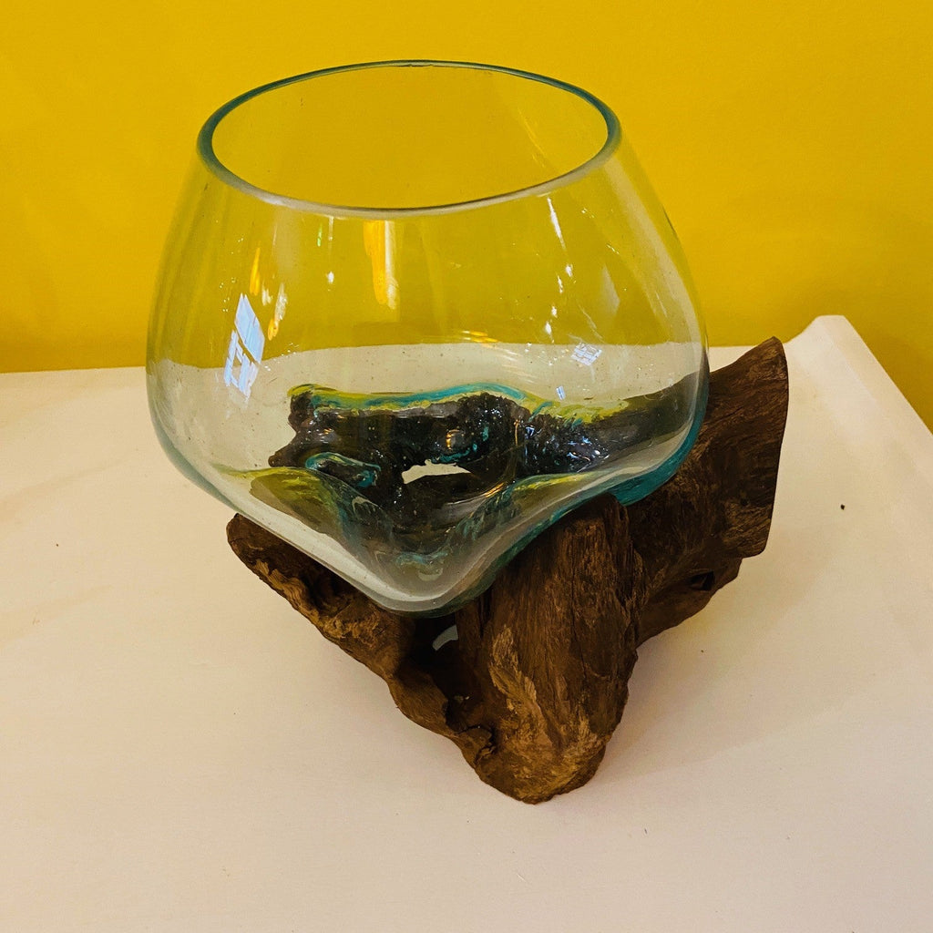 Vaso Etnico Orchidee Vetro Radice di Mangrovia - ETNICBAY