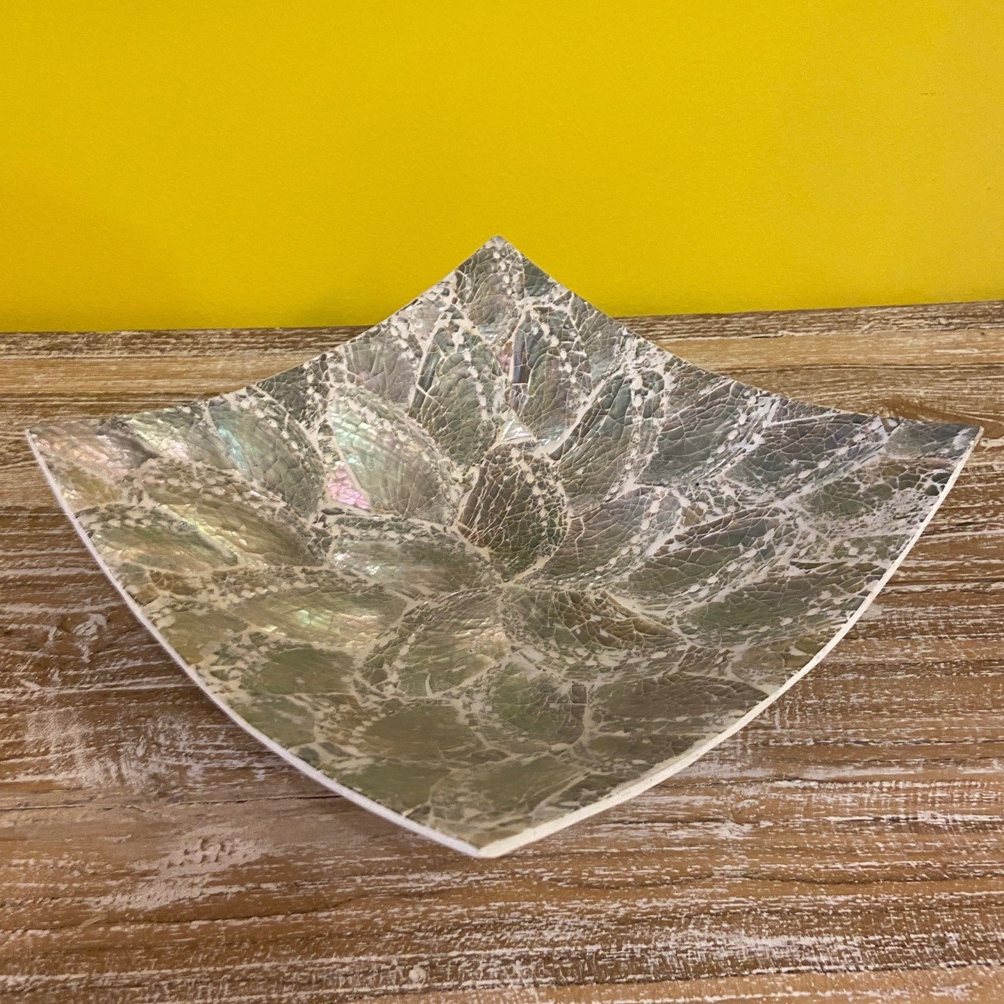 Plateau en nacre et assiette centrale en argent