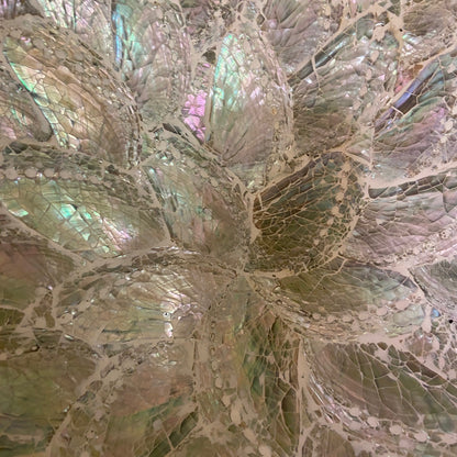 Plateau en nacre et assiette centrale en argent